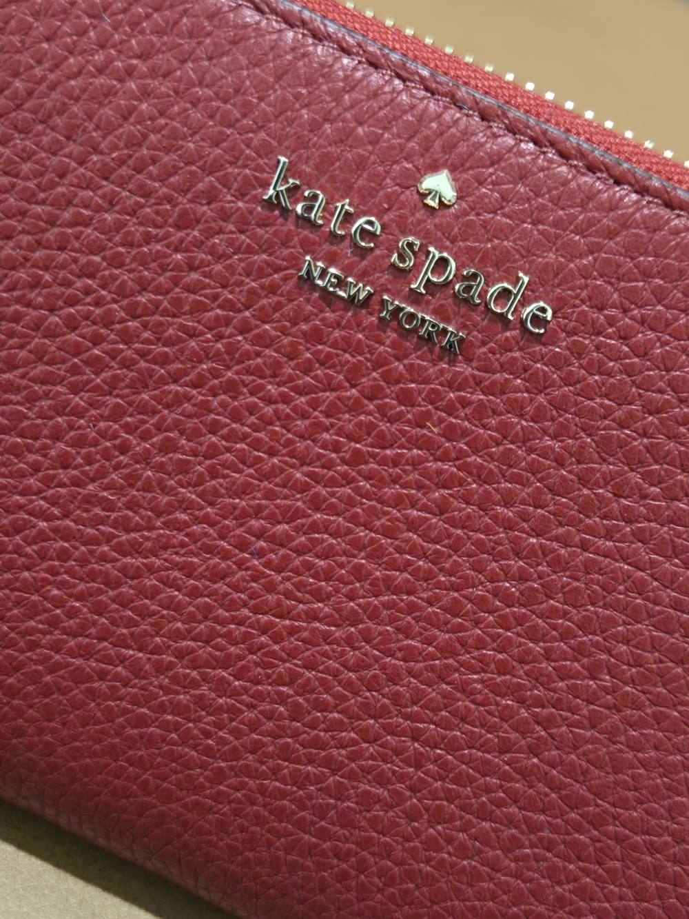 Kate Spade New York Large Continental Wallet Pebbled Leather Red Currant BNWT
